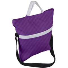 Eminence Purple & White - Fold Over Handle Tote Bag by FashionLane