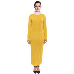 Dandelion Yellow & White - Turtleneck Maxi Dress by FashionLane