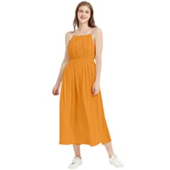 Apricot Orange & White - Boho Sleeveless Summer Dress by FashionLane