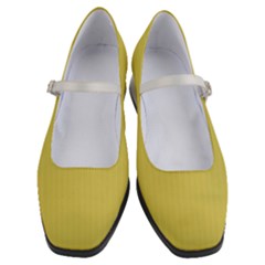 Ceylon Yellow & White - Women s Mary Jane Shoes by FashionLane