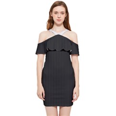 Midnight Black & White - Shoulder Frill Bodycon Summer Dress by FashionLane