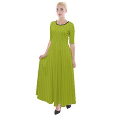 Acid Green & Black - Half Sleeves Maxi Dress by FashionLane