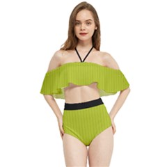 Acid Green & Black - Halter Flowy Bikini Set  by FashionLane