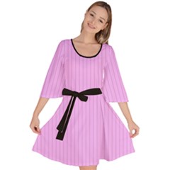 Blossom Pink & Black - Velour Kimono Dress by FashionLane