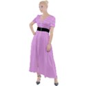 Blossom Pink & Black - Button Up Short Sleeve Maxi Dress View1