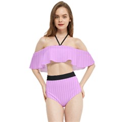 Blossom Pink & Black - Halter Flowy Bikini Set  by FashionLane