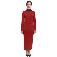Lipstick Red & Black - Turtleneck Maxi Dress by FashionLane