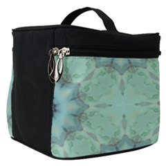 Mint Floral Pattern Make Up Travel Bag (small) by Dazzleway