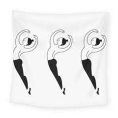 Classical Ballet Dancers Square Tapestry (large)