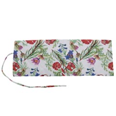 Flowers Pattern Roll Up Canvas Pencil Holder (s) by goljakoff