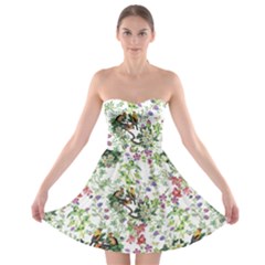 Green Flora Strapless Bra Top Dress by goljakoff