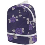 Purple flowers Zip Bottom Backpack