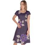 Purple flowers Classic Short Sleeve Dress