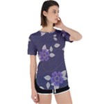 Purple flowers Perpetual Short Sleeve T-Shirt