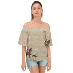 Foxhunt Horse And Hound Off Shoulder Short Sleeve Top by Abe731