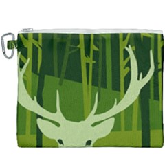 Forest Deer Tree Green Nature Canvas Cosmetic Bag (xxxl)