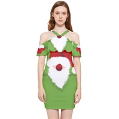 Santa Claus Hat Christmas Shoulder Frill Bodycon Summer Dress by Mariart