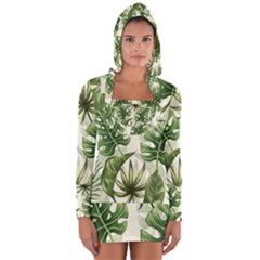 Green Leaves Long Sleeve Hooded T-shirt by goljakoff
