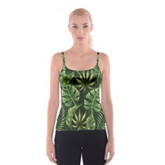 Green Leaves Spaghetti Strap Top by goljakoff