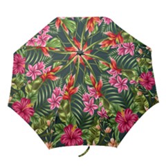 Tropical Flowers Folding Umbrellas by goljakoff