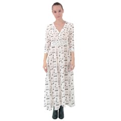 Music Notes Wallpaper Button Up Maxi Dress by Mariart