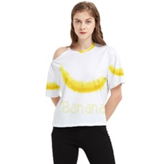 Banana Fruit Watercolor Painted One Shoulder Cut Out Tee
