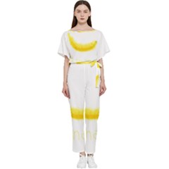 Banana Fruit Watercolor Painted Batwing Lightweight Jumpsuit