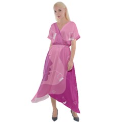 Online Woman Beauty Purple Cross Front Sharkbite Hem Maxi Dress