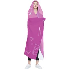 Online Woman Beauty Purple Wearable Blanket