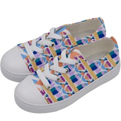 Illustrations Of Fish Texture Modulate Sea Pattern Kids  Low Top Canvas Sneakers