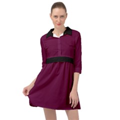 Boysenberry Purple - Mini Skater Shirt Dress by FashionLane