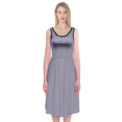 Coin Grey - Midi Sleeveless Dress by FashionLane