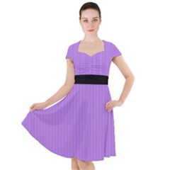 Floral Purple - Cap Sleeve Midi Dress by FashionLane