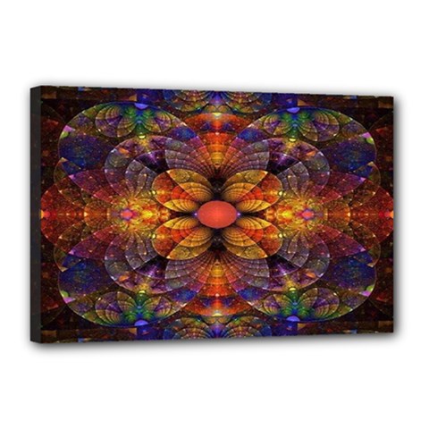 Fractal Flower Canvas 18  X 12  (stretched) by Sparkle