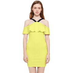 Laser Lemon - Shoulder Frill Bodycon Summer Dress by FashionLane