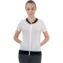 Coconut Milk - Short Sleeve Zip Up Jacket by FashionLane