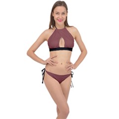 Brandy Brown - Cross Front Halter Bikini Set by FashionLane