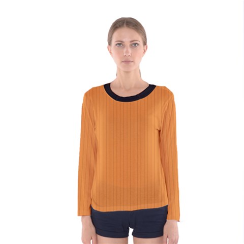 Cadmium Orange - Women s Long Sleeve Tee by FashionLane