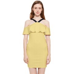 Jasmine Yellow - Shoulder Frill Bodycon Summer Dress by FashionLane