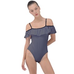 Carbon Grey - Frill Detail One Piece Swimsuit by FashionLane