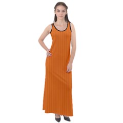 Carrot Orange - Sleeveless Velour Maxi Dress by FashionLane