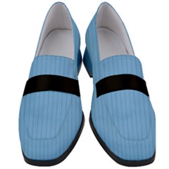 Aero Blue - Women s Chunky Heel Loafers by FashionLane