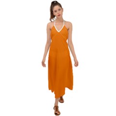 Turmeric Orange - Halter Tie Back Dress  by FashionLane