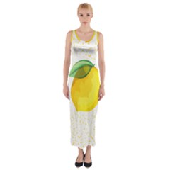 Illustration Sgraphic Lime Orange Fitted Maxi Dress by HermanTelo
