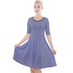 Cool Grey - Quarter Sleeve A-line Dress by FashionLane