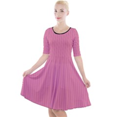 Aurora Pink - Quarter Sleeve A-line Dress by FashionLane
