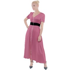 Aurora Pink - Button Up Short Sleeve Maxi Dress by FashionLane