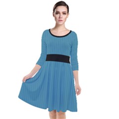 Blue Moon - Quarter Sleeve Waist Band Dress by FashionLane