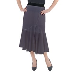 Dark Smoke Grey - Midi Mermaid Skirt by FashionLane