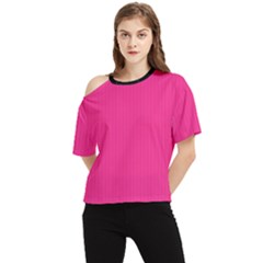 Deep Hot Pink - One Shoulder Cut Out Tee by FashionLane